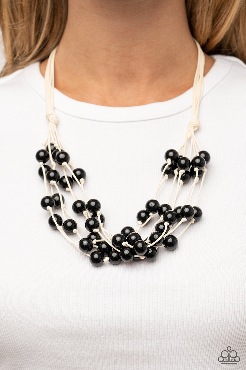 Paparazzi Yacht Catch - Black  Necklace -Paparazzi Jewelry Images 