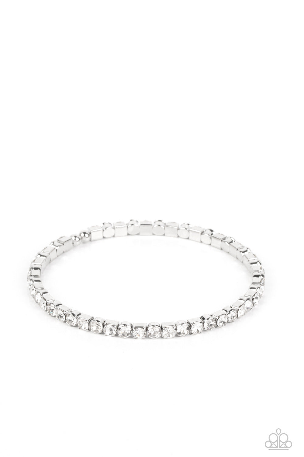 Paparazzi Rhinestone Spell - White Bracelet