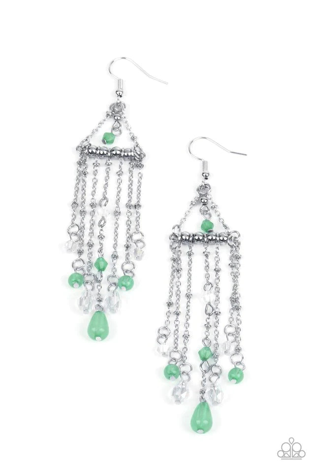 Paparazzi Marina Breeze - Green Earrings Paparazzi Jewelry Images 