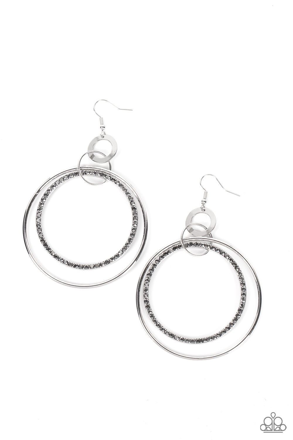 Paparazzi Haute Hysteria - Silver Earrings