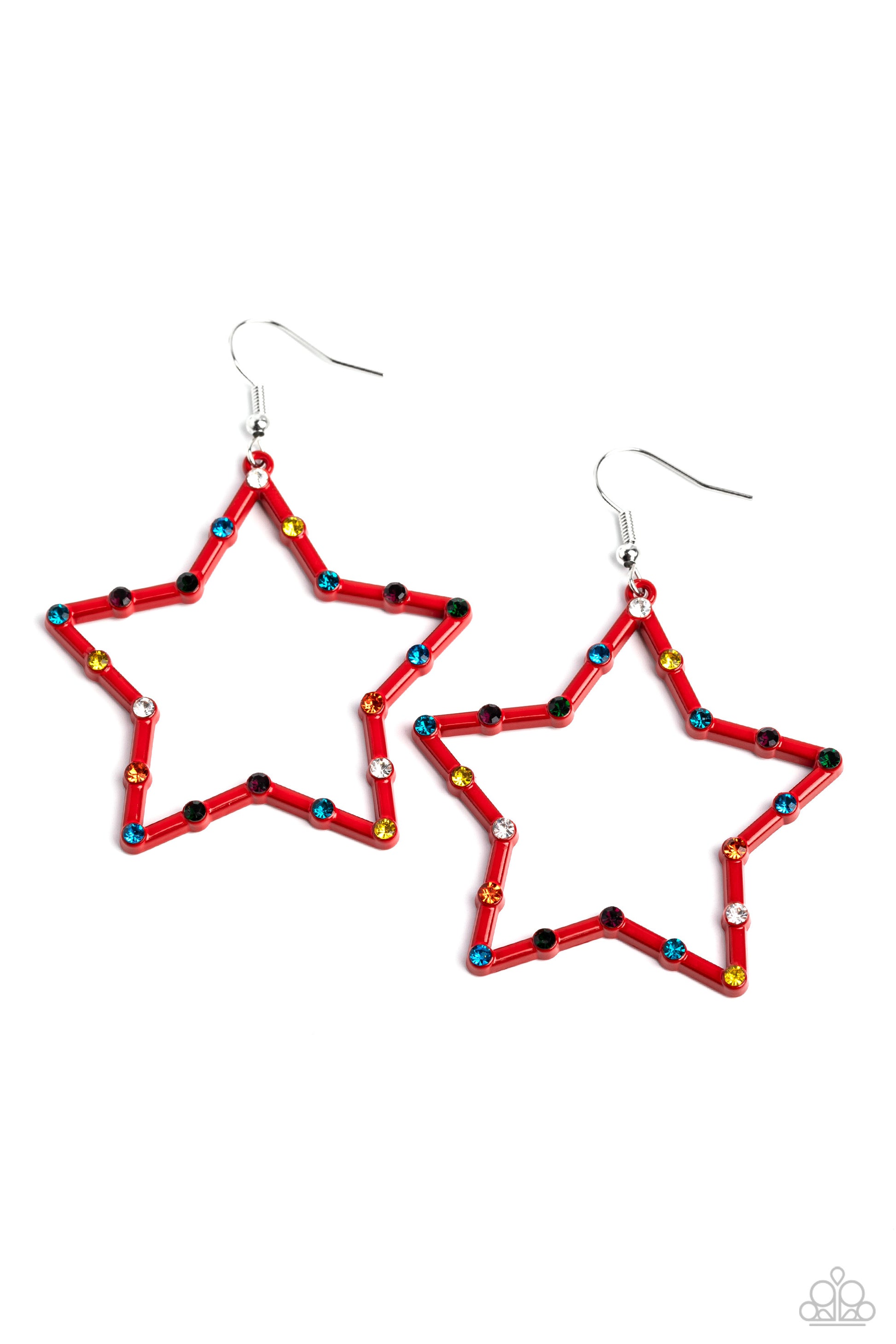 Paparazzi Confetti Craze - Red Earrings 