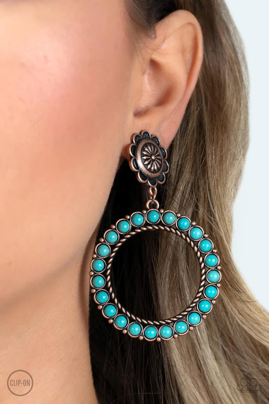 Paparazzi Playfully Prairie - Copper Earring