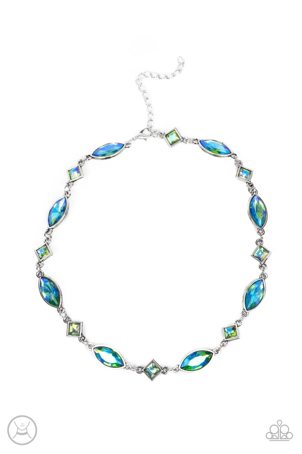 Paparazzi Prismatic Reinforcements - Green Necklace- Paparazzi Accessories Jewelry