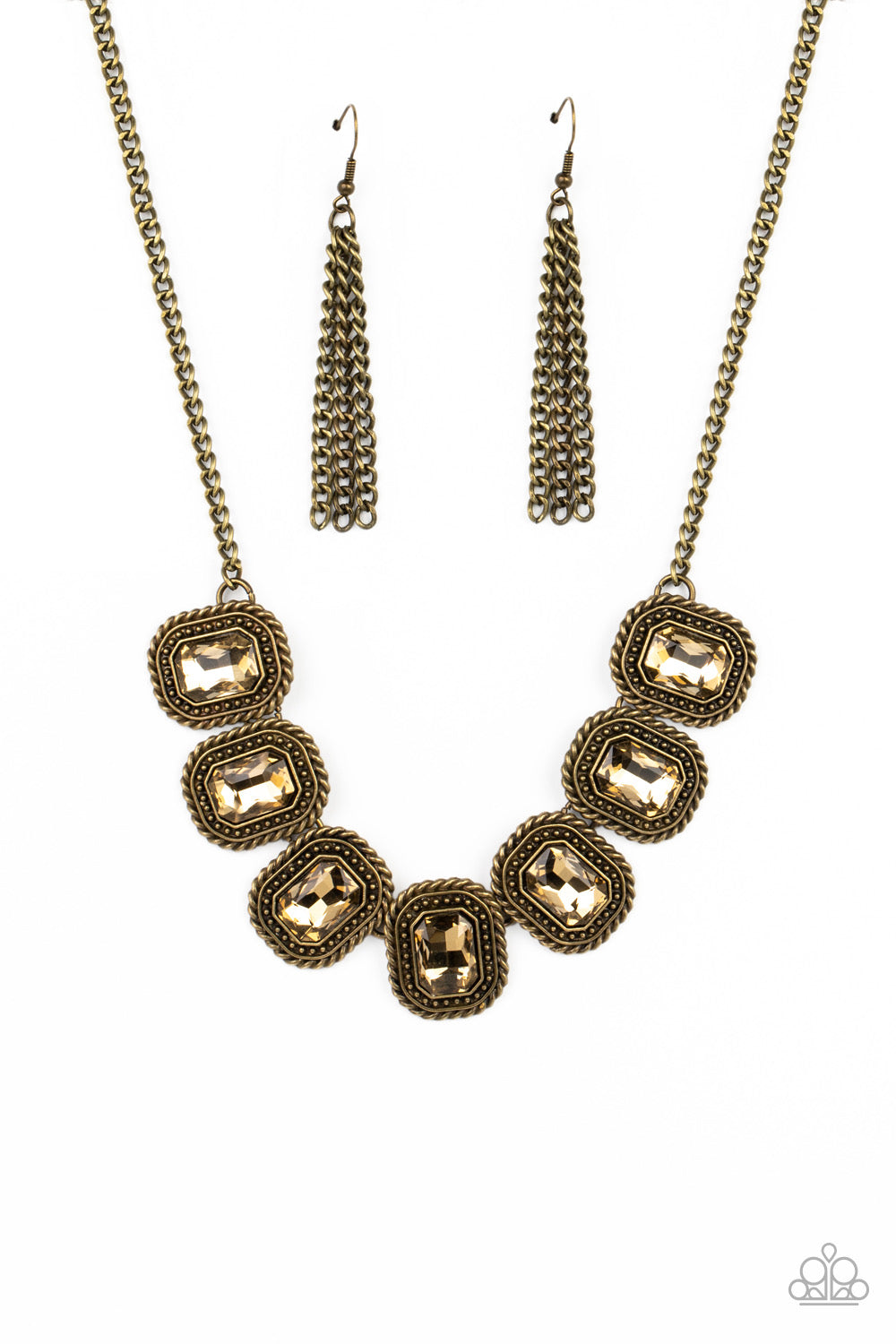 Paparazzi Iced Iron - Brass Necklace