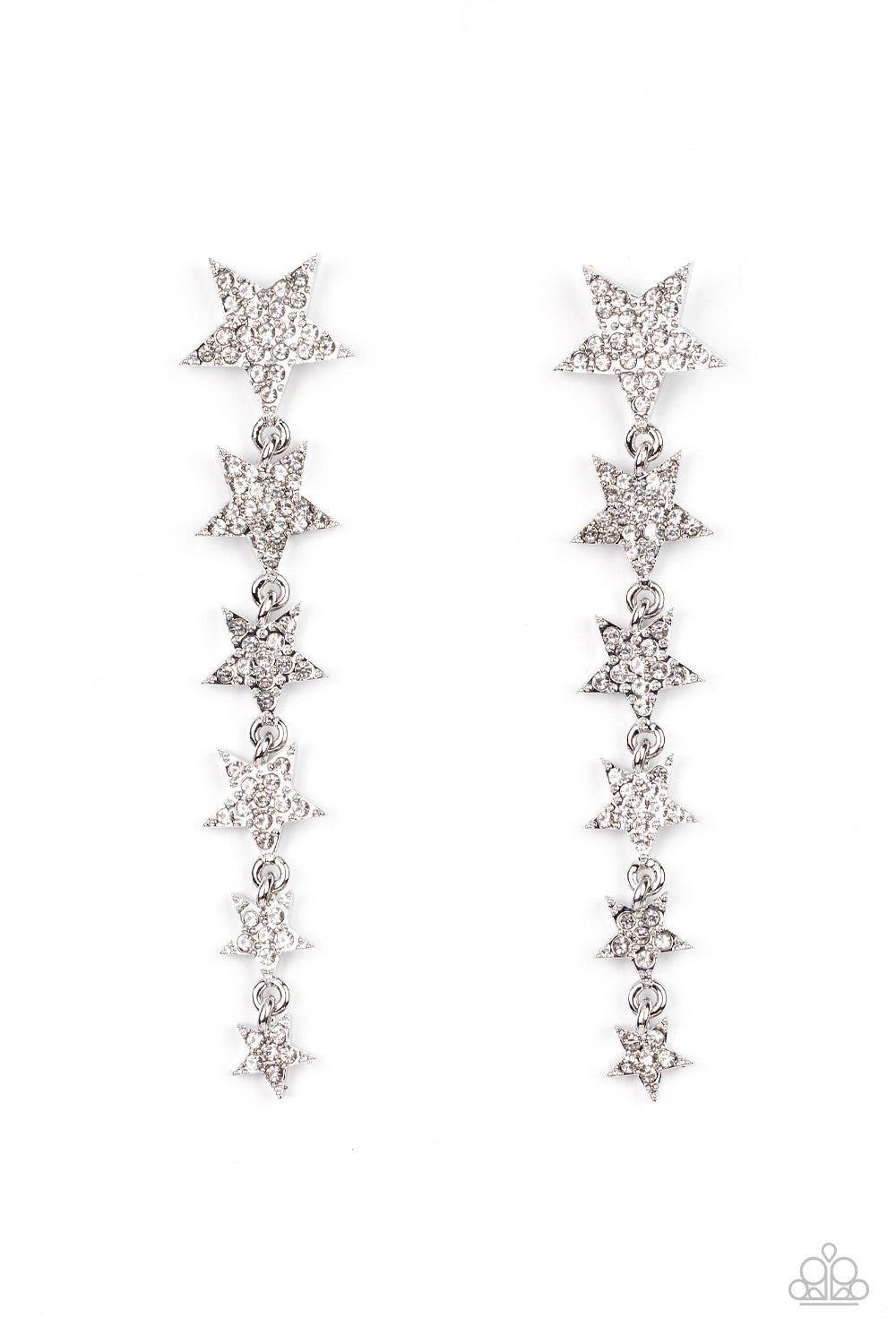 Paparazzi Americana Attitude - White Earring - A Finishing Touch Jewelry