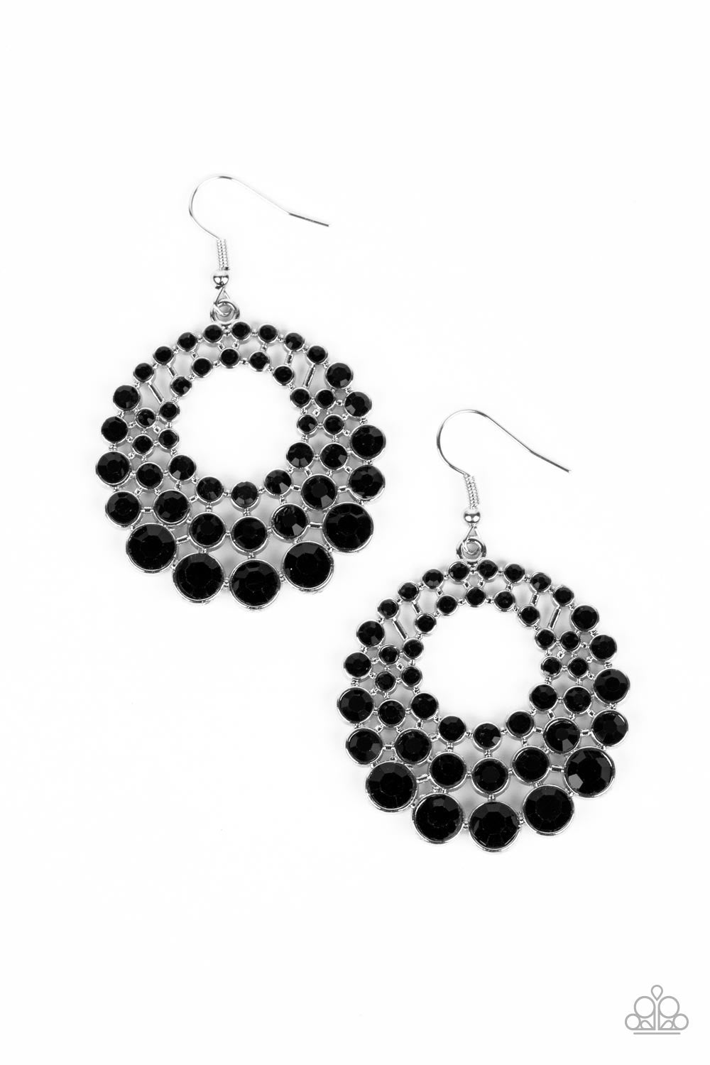 Paparazzi So Self-GLOW-rious - Black Earrings -Paparazzi Jewelry Images 