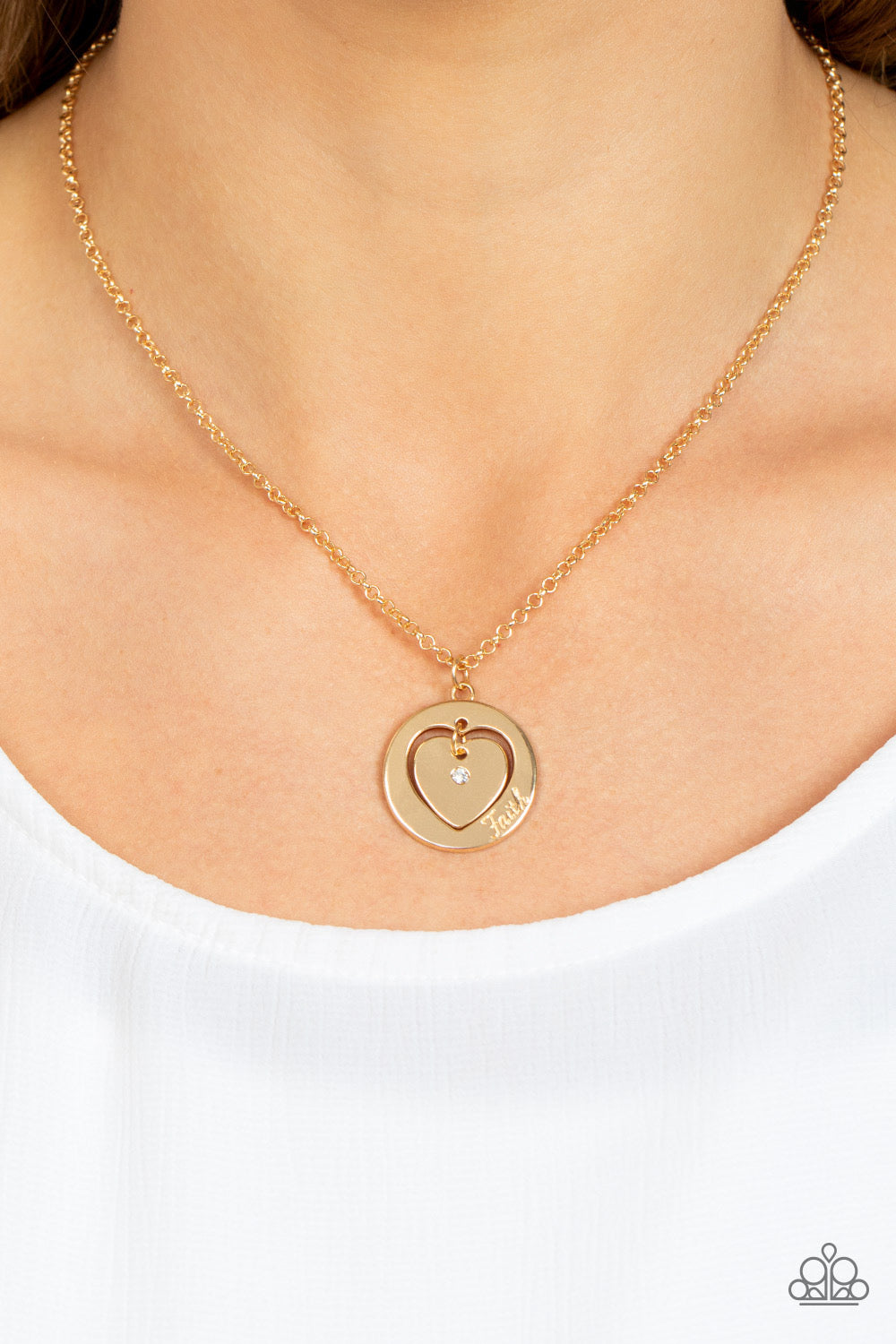 Paparazzi Heart Full of Faith - Gold Necklace - Paparazzi Jewelry Images 