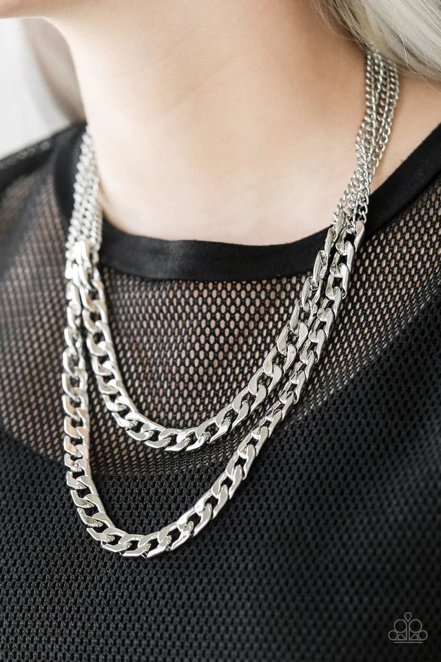 Paparazzi Hit ‘Em Up - Silver Necklace