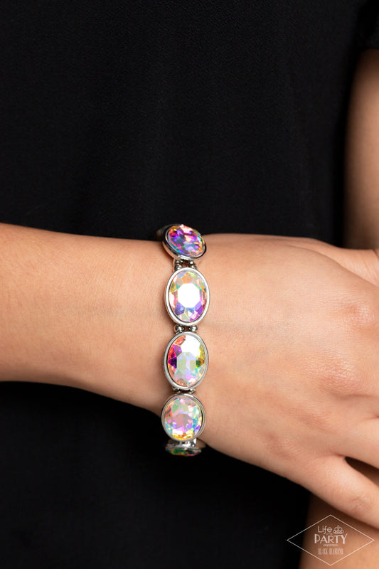 Paparazzi Diva In Disguise - Multi Iridescent Bracelet- Black Diamond Encore- Life of the Party-Paparazzi Jewelry Images