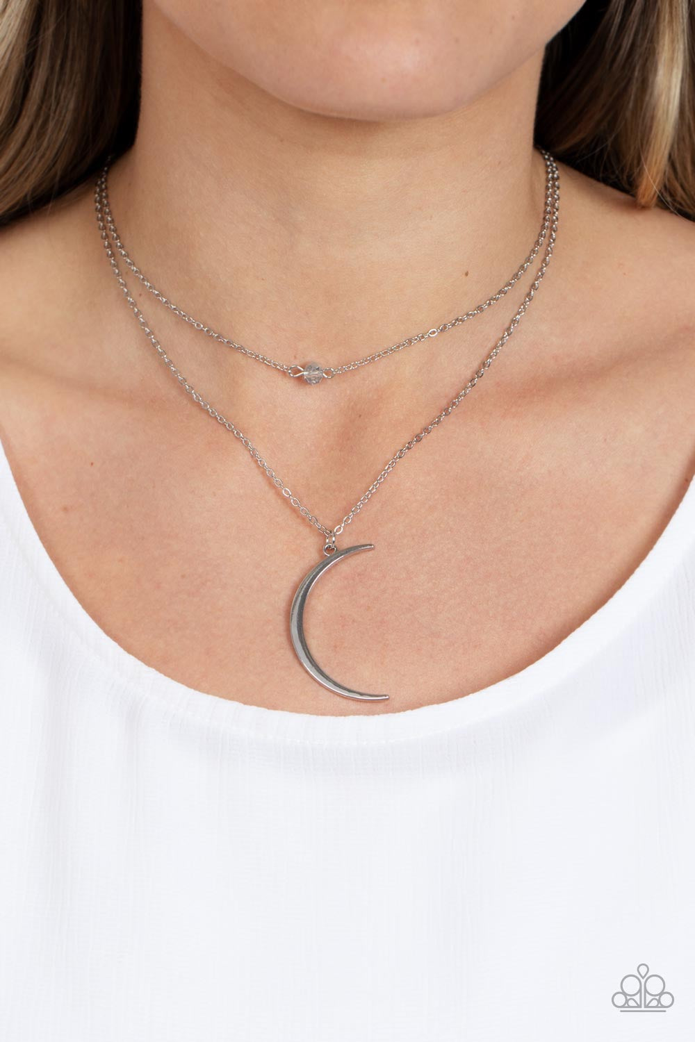 Paparazzi Modern Moonbeam - Silver Necklace - A Finishing Touch Jewelry