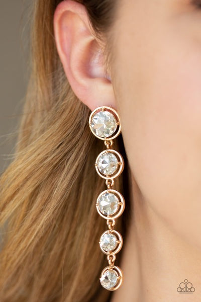 Paparazzi Drippin In Starlight Gold Earrings- Paparazzi Accessories Jewelry 