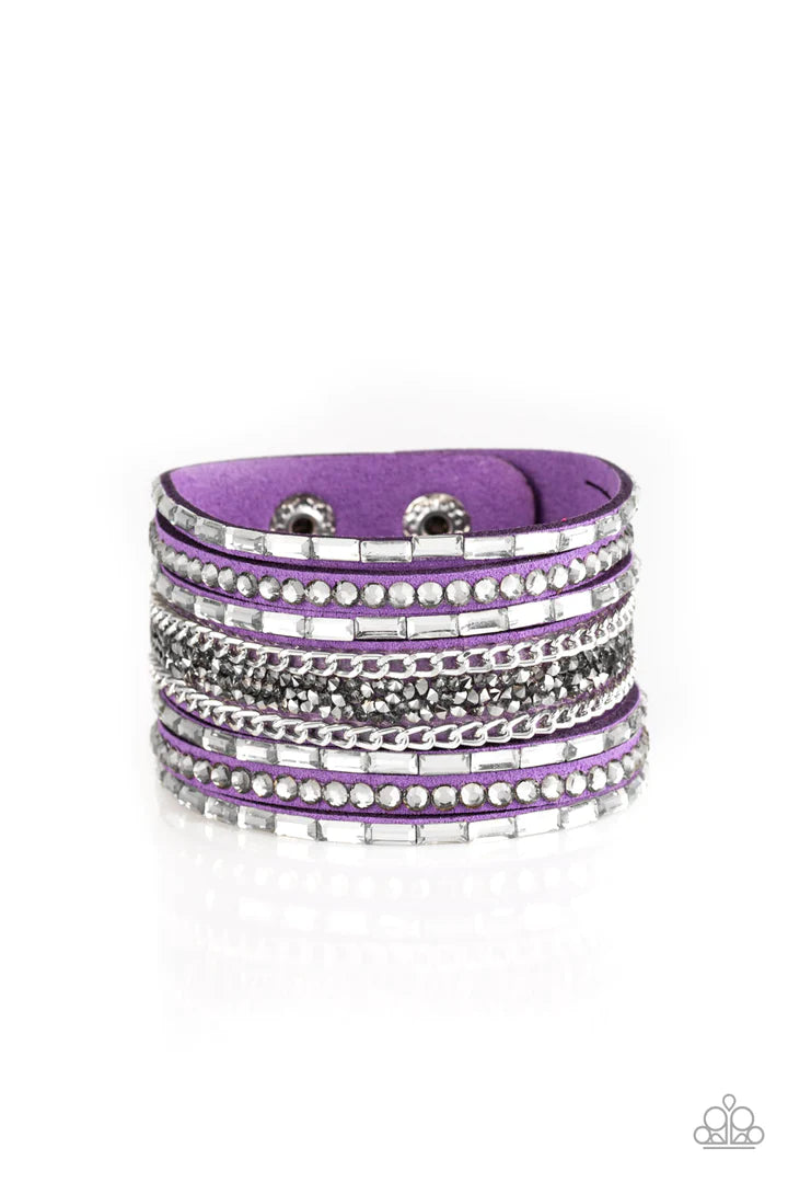 Rhinestone Rumble - Purple Bracelet