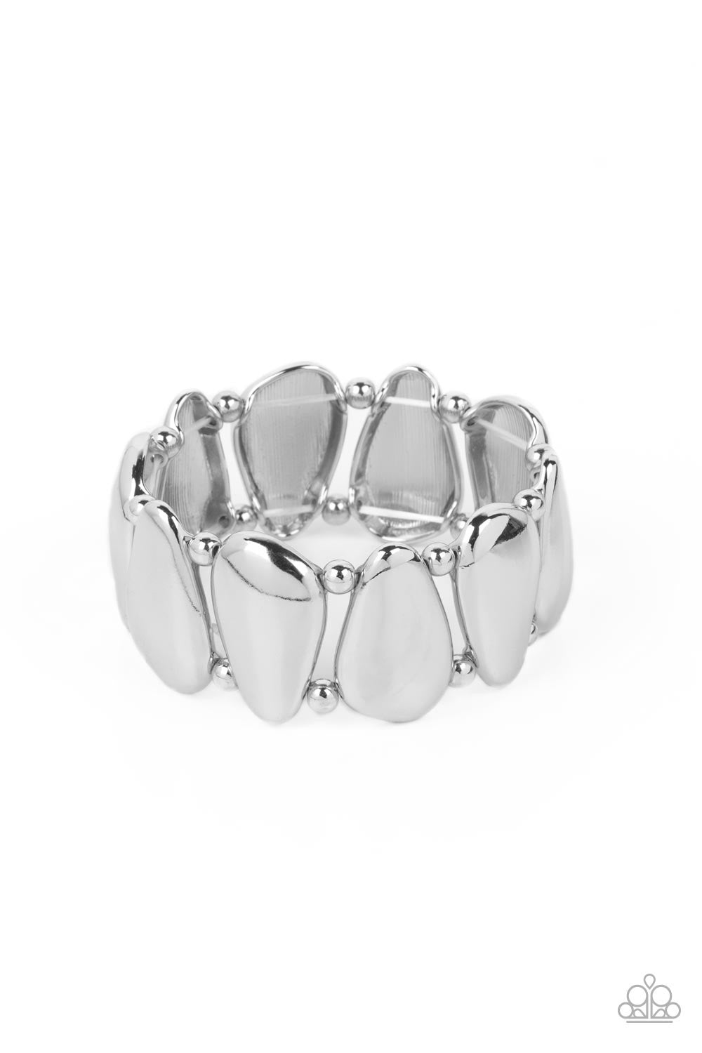 Paparazzi Classy Cave - Silver Bracelet - Stretchy Bracelets Paparazzi Jewelry Images 