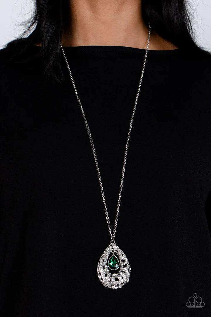 Paparazzi Glitz and Glow - Green Necklace