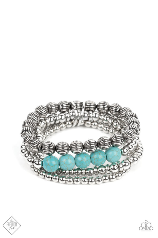 Paparazzi September 2022 Fashion Fix: Wildland Wanderer - Blue Bracelet - A Finishing Touch Jewelry