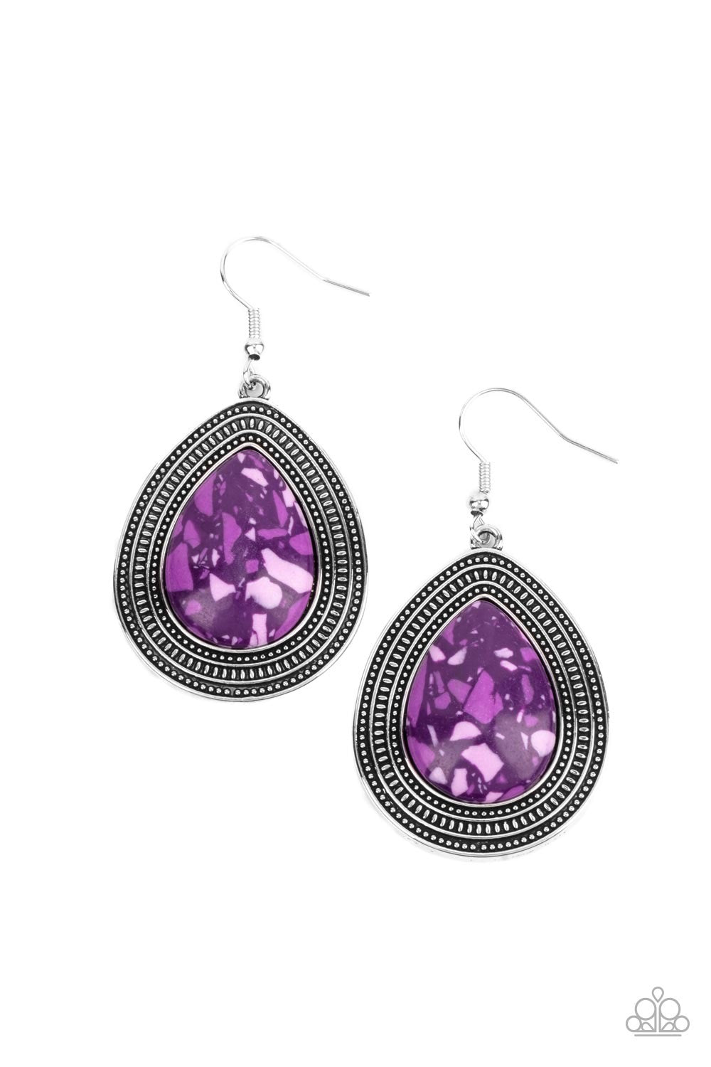 Paparazzi Terrazzo Tundra - Purple Earrings