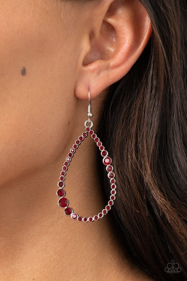 Paparazzi Earring ~ Diva Dimension - Red earrings -Paparazzi jewelry images