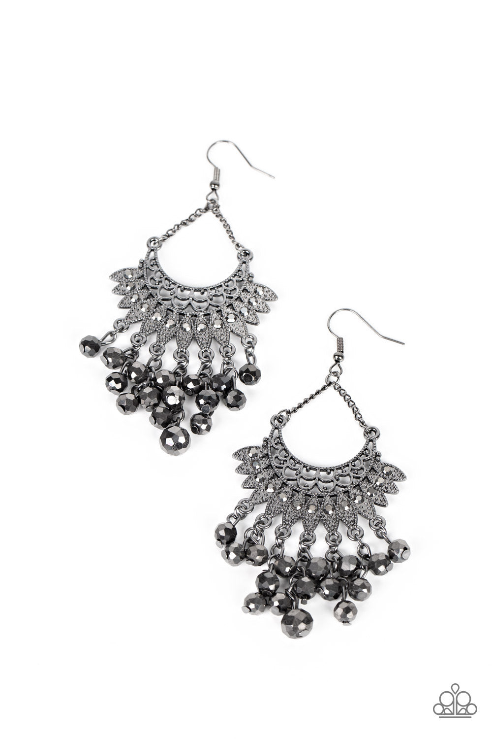 Paparazzi Chromatic Cascade - Black Earrings-Paparazzi Jewelry Images 