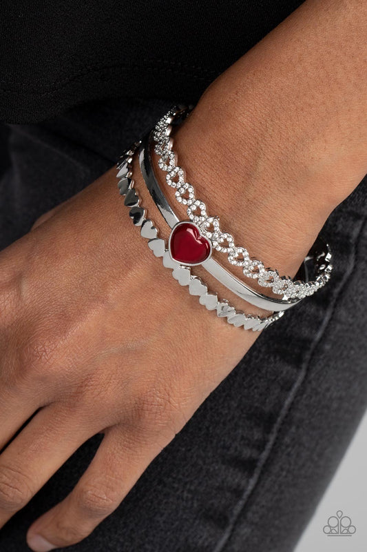 Paparazzi You Win My Heart - Red Bracelet - Paparazzi Jewelry Images 