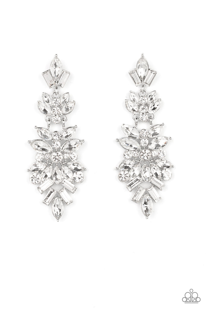 Paparazzi Frozen Fairytale - White Earrings