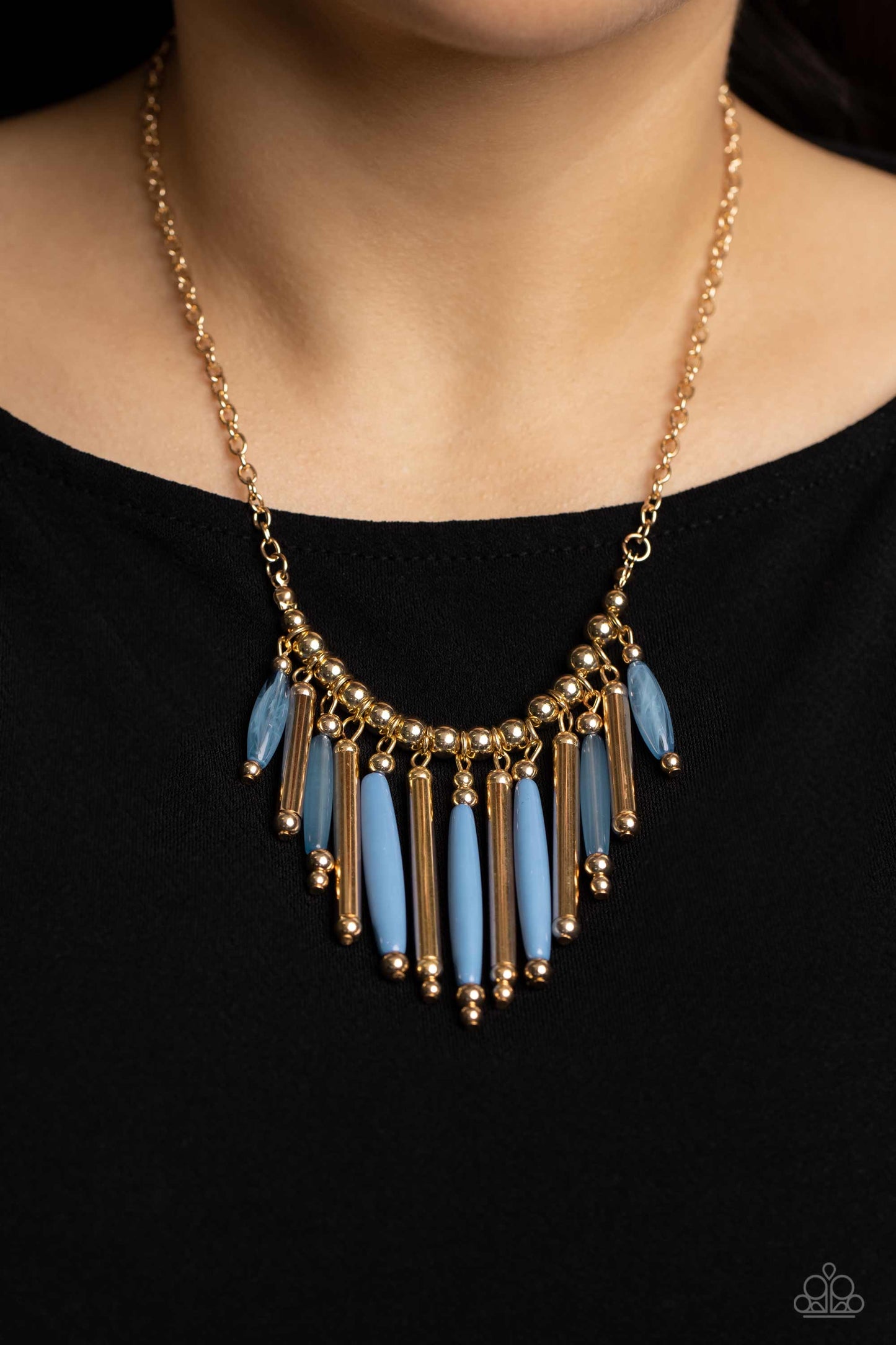 Paparazzi Bohemian Breeze - Blue Necklace -Paparazzi Jewelry Images 