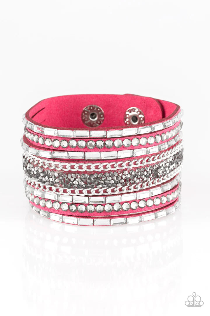 Paparazzi Rhinestone Rumble Pink Bracelet