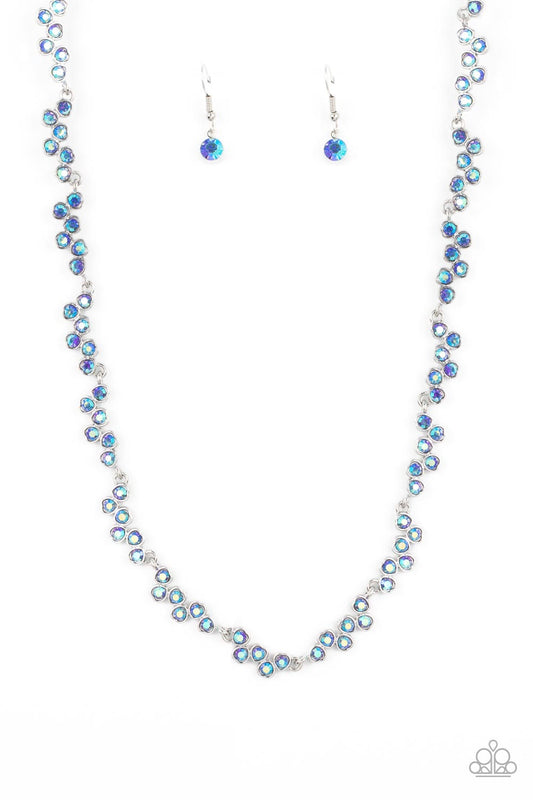 Paparazzi 2 Piece Set-GLOWING Admiration - Blue Necklace and Flatter Yourself - Blue Bracelet