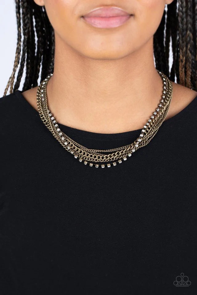 Paparazzi Free To CHAINge My Mind - Brass Necklace