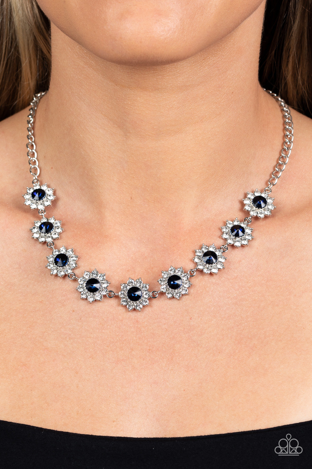 Paparazzi Blooming Brilliance - Blue Necklace -Paparazzi Jewelry Images 