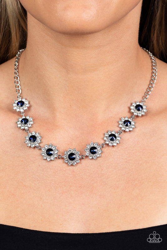 Paparazzi Blooming Brilliance - Blue Necklace -Paparazzi Jewelry Images 