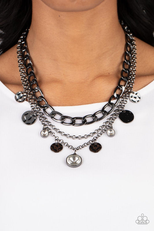 Paparazzi 2pc Set: Paparazzi Industrial Noise - Black Necklace & Unyielding Roar - Black Bracelet