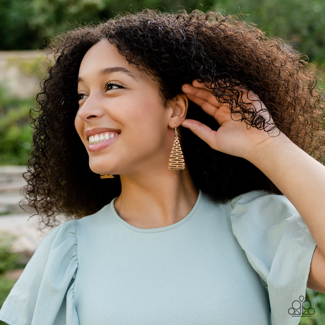 Paparazzi Urban Delirium - Brown Earrings