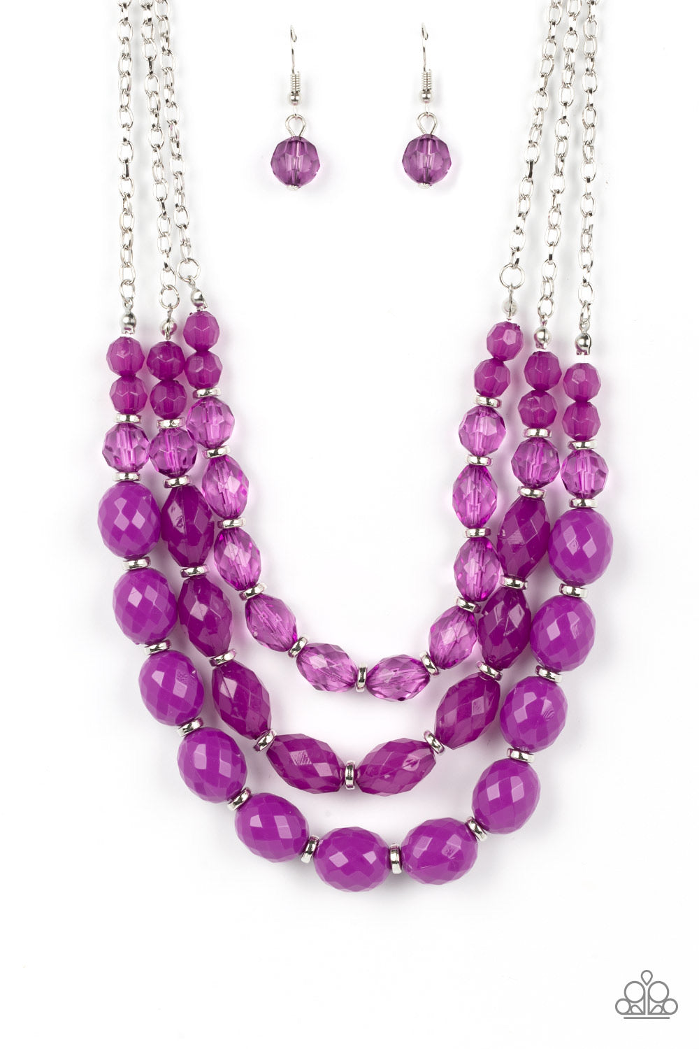 Paparazzi 2 Piece Set: Tropical Hideaway Purple Necklace & High Tide Hammock Purple Bracelet