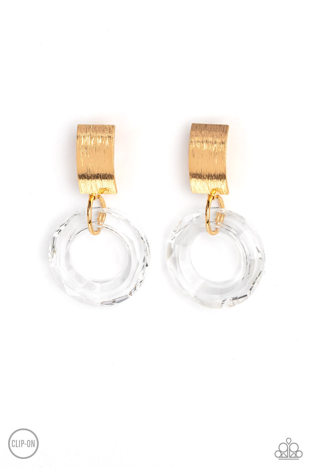 Paparazzi Clear Out! - Gold Clip On Earrings