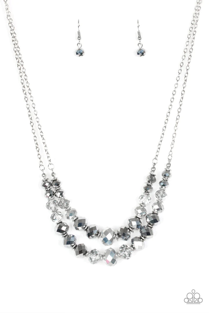 Paparazzi Strikingly Spellbinding- Silver Necklace