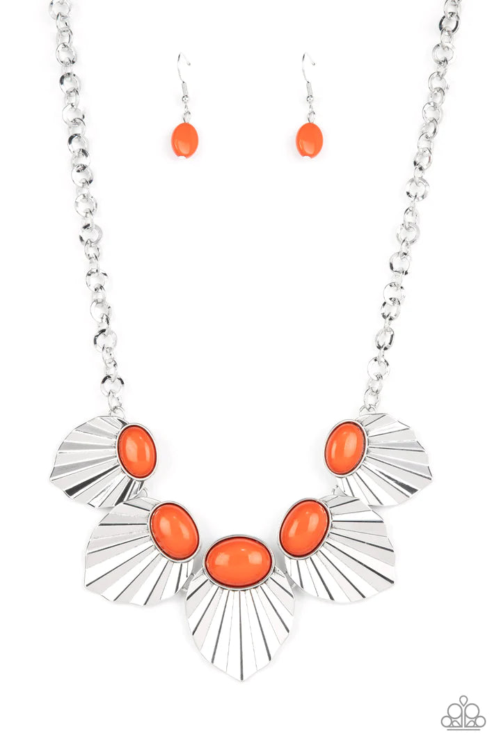 Paparazzi Fearlessly Ferocious - Orange Necklace Paparazzi Jewelry Images 