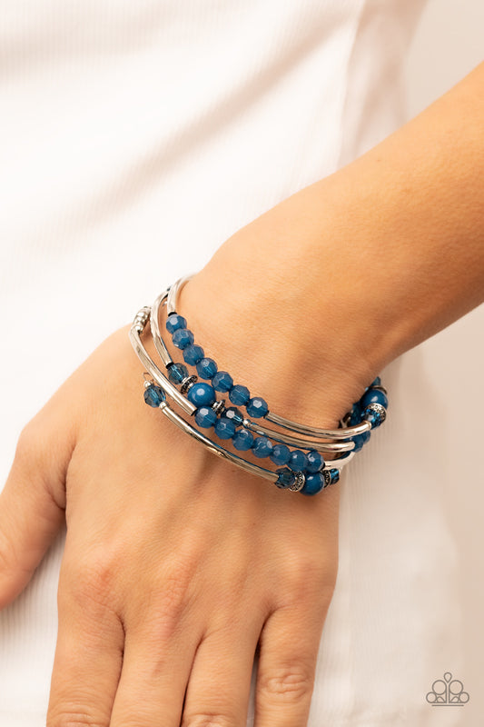 Paparazzi Whimsically Whirly - Blue Bracelet Paparazzi Jewelry Images 