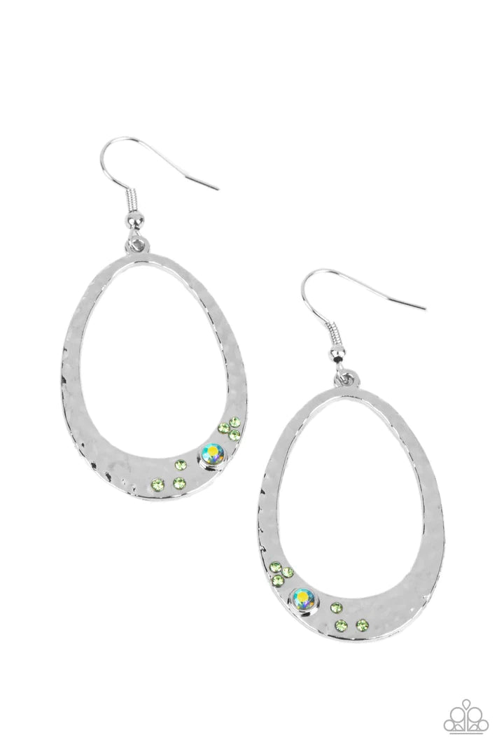 Paparazzi Seafoam Shimmer - Green Earrings