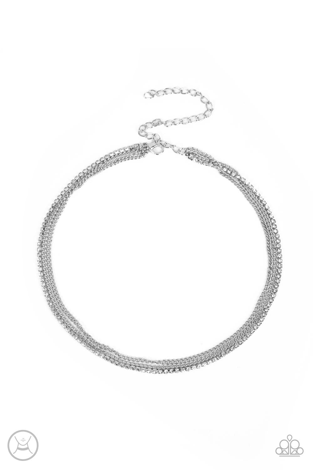 Paparazzi Glitzy Gusto - White Choker Necklace 