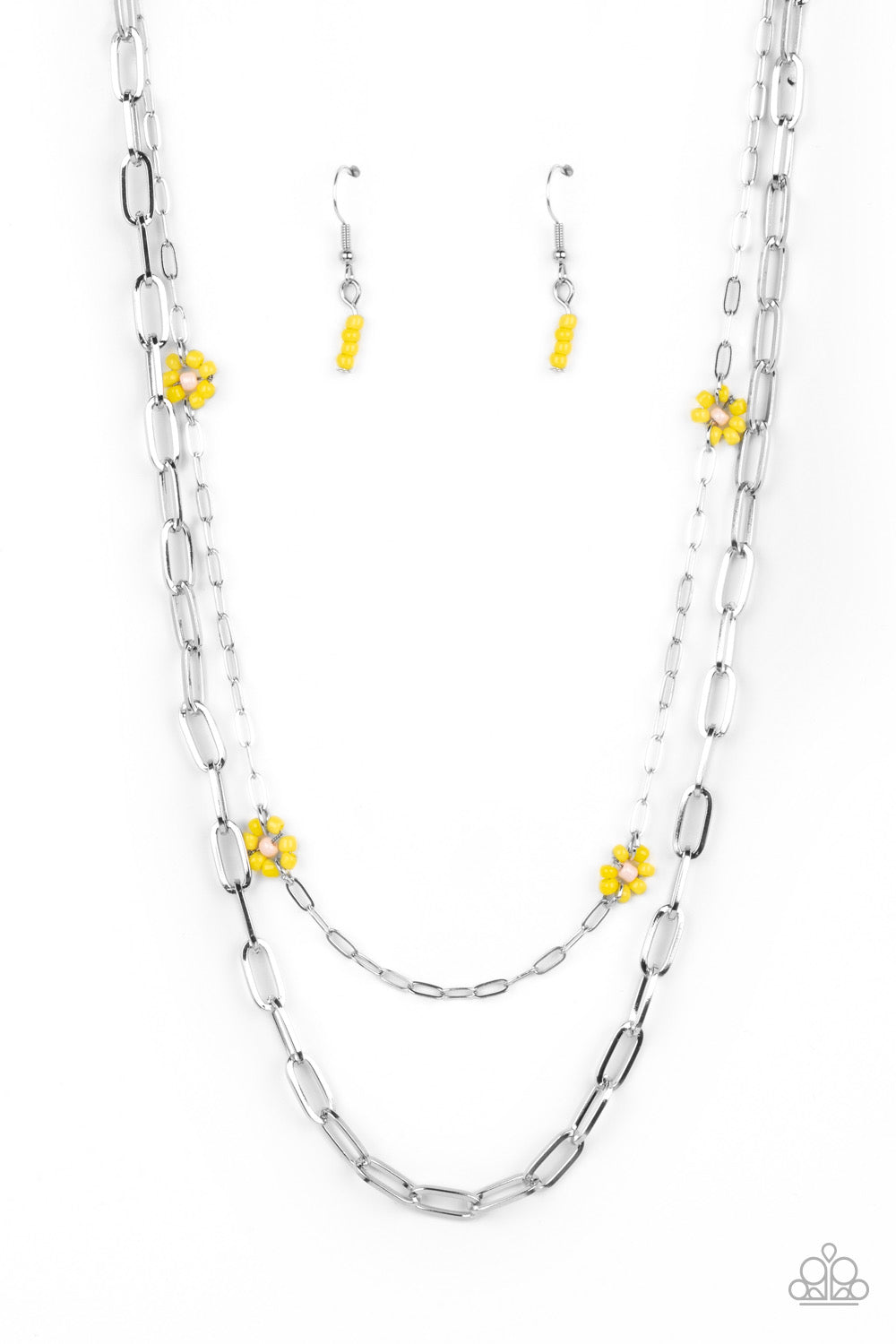 Paparazzi Bold Buds - Yellow Necklace -Paparazzi Jewelry Images 