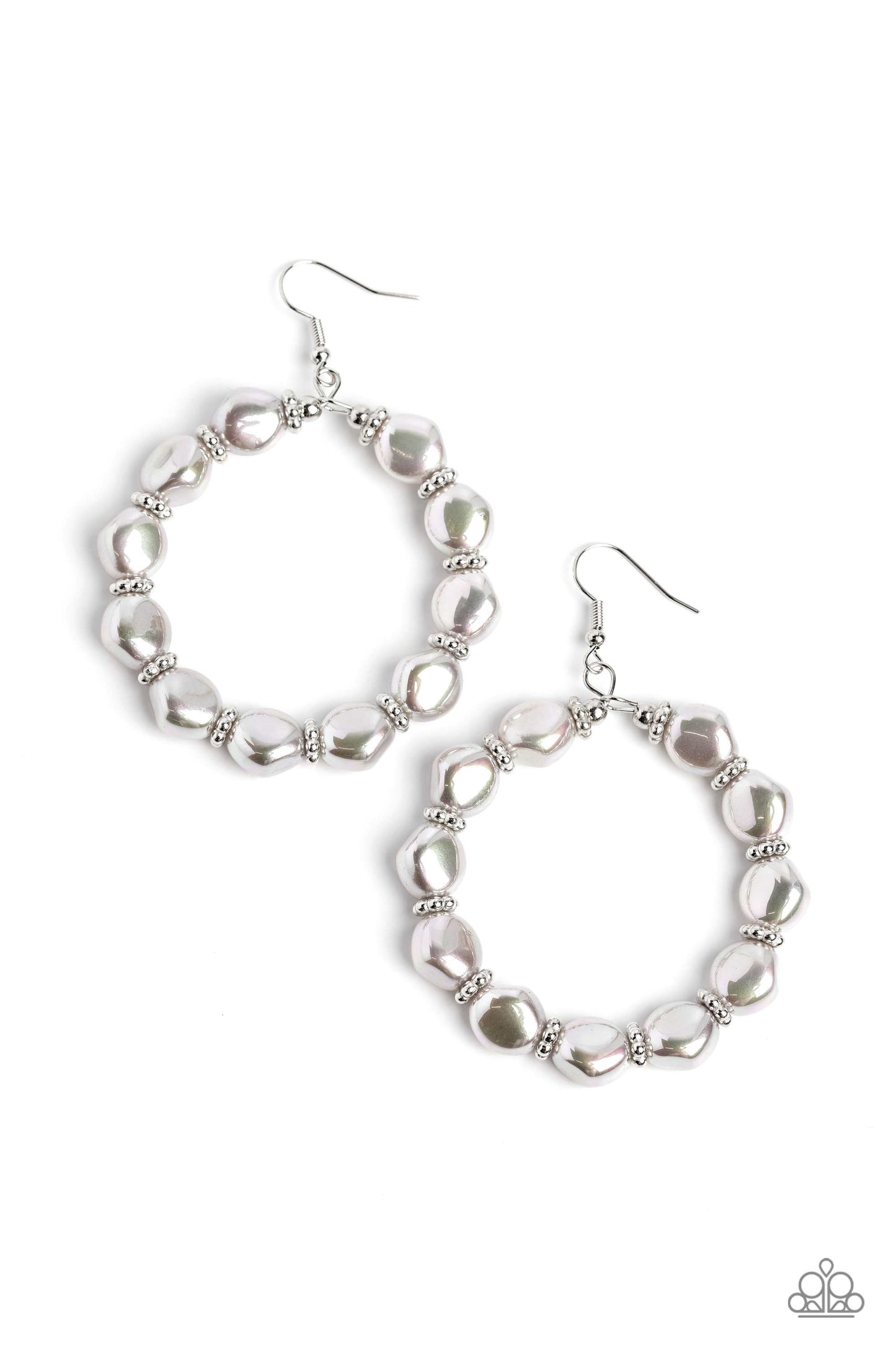 Paparazzi The PEARL Next Door - Silver Earrings 