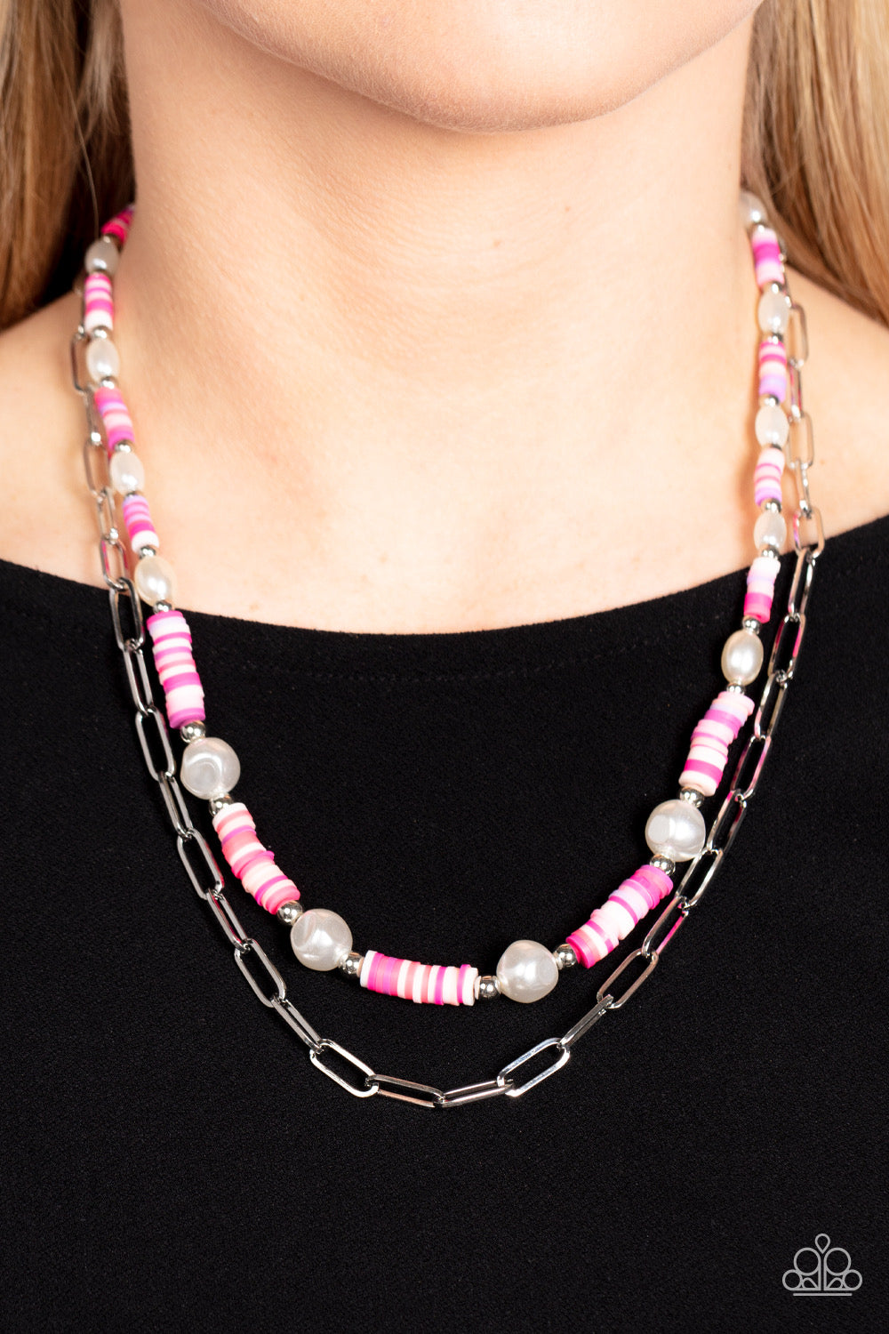 Paparazzi Tidal Trendsetter - Pink Necklace - A Finishing Touch Jewelry