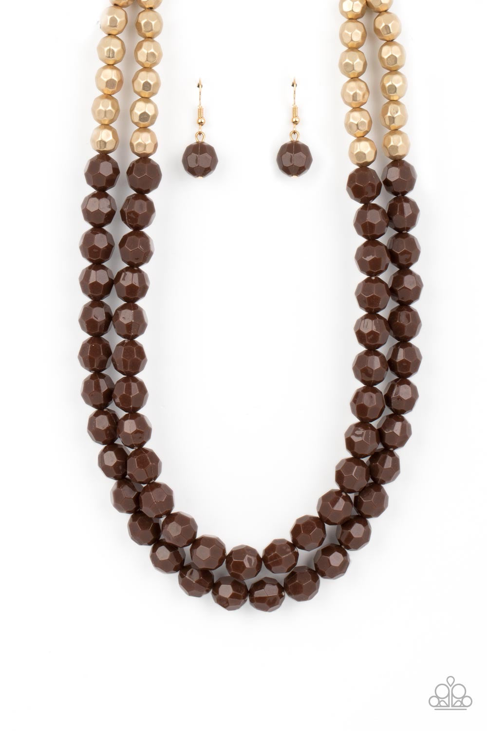 Paparazzi 2 piece set: Greco Getaway - Brown  Necklace & Grecian Glamour - Brown Bracelet