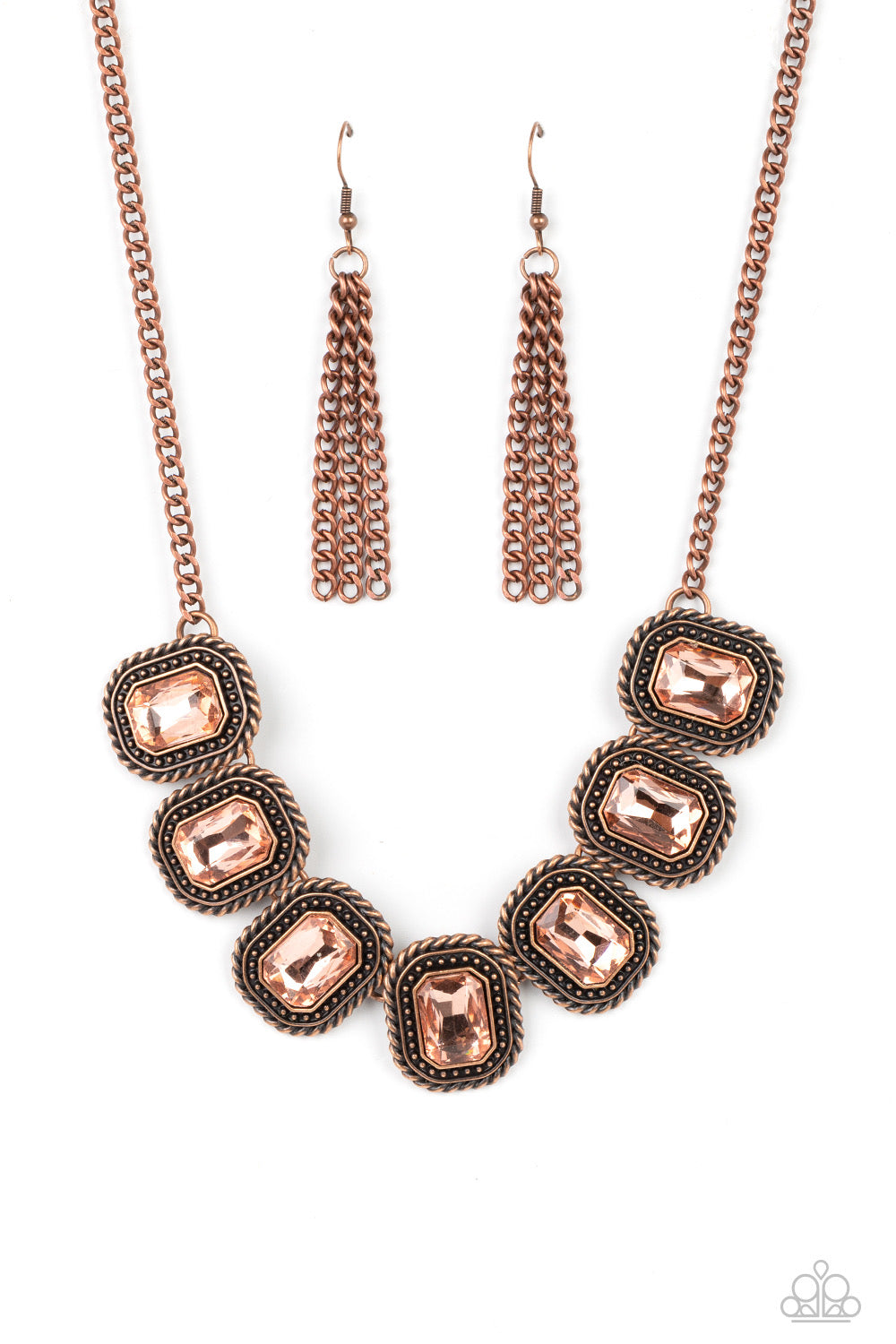 Paparazzi Iced Iron - Copper Necklace -Paparazzi Jewelry Images