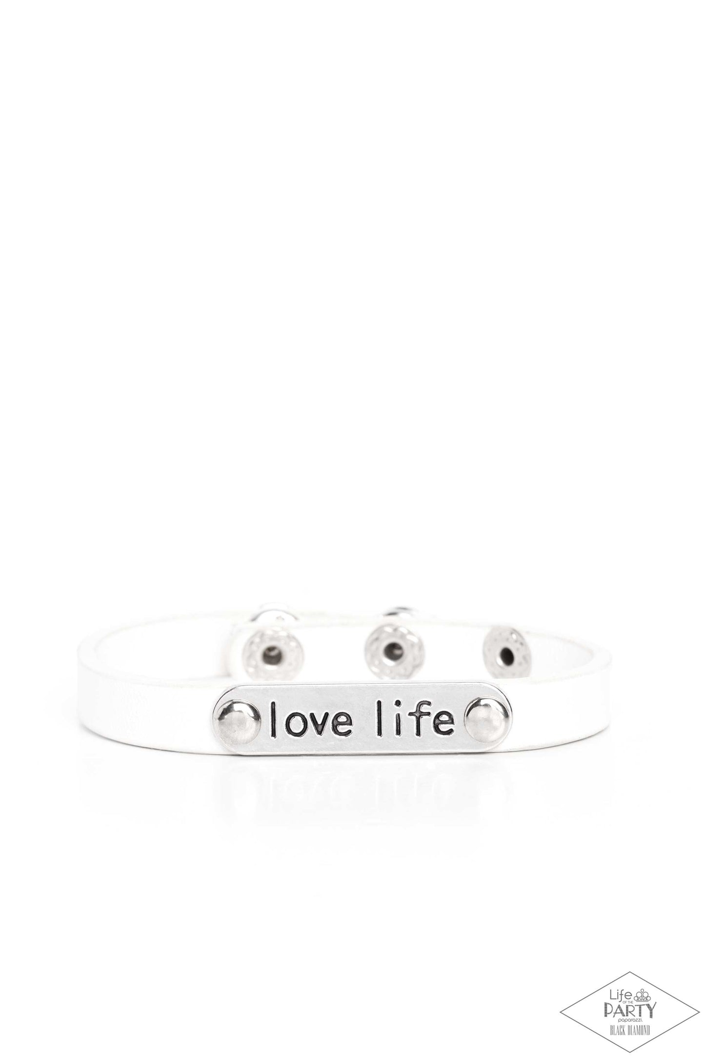 Paparazzi Love Life - White Bracelet- Black Diamond Life of the Party