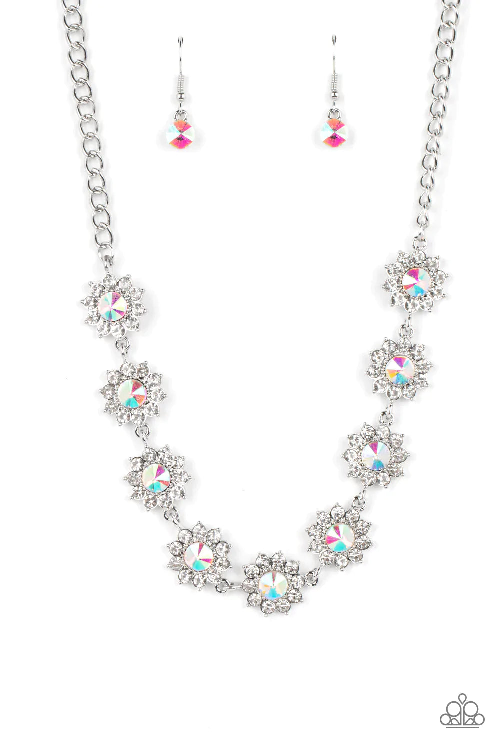 Paparazzi The Blooming Brilliance - Multi Iridescent Necklace - January 2023 Life Of The Party