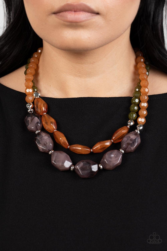 Paparazzi Tropical Trove - Multi Brown Necklace