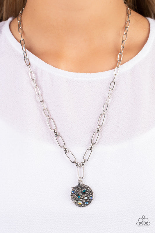 Paparazzi Stardust Saucer - Blue Necklace