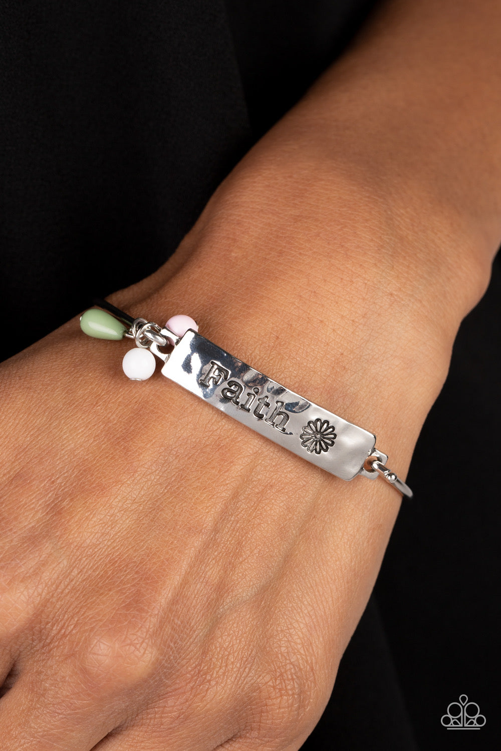 Paparazzi Flirting with Faith - Green Bracelet -Paparazzi Jewelry Images 