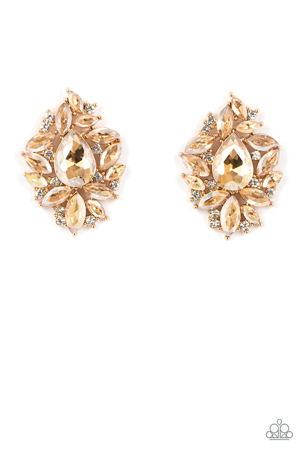 Paparazzi We All Scream for Ice QUEEN - Gold Earrings